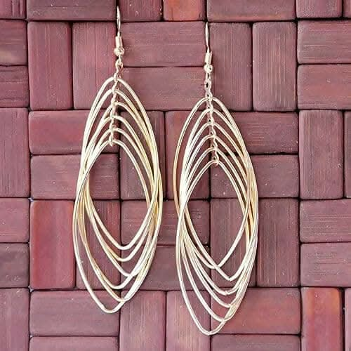 Trendy Gold Plated Big Large Size Multiple Hoops in One Earring Long for Girls & Women on Sale