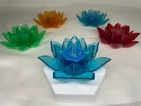 Water Sensor 3D Lotus Reflection Diyas (set of 4) Online Hot Sale