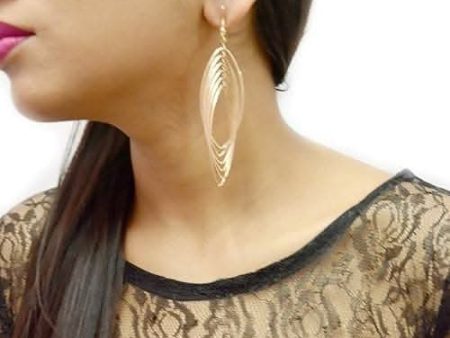 Trendy Gold Plated Big Large Size Multiple Hoops in One Earring Long for Girls & Women on Sale